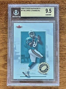 Chris Chambers: 2001 Fleer Authority #118 Rookie Dolphins BGS 9,5 Edelstein neuwertig - Bild 1 von 2