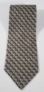 ZIGGURAT Herren Krawatte Bronze/Silber Geometrisch 100 % Seide 54"x4" - Bild 1 von 5