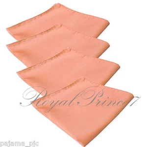 4 x Melocotón Hankie Hankie Bolsillo Cuadrado Hanky Boda 100ii - Imagen 1 de 1