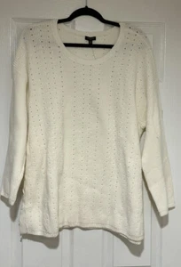 Neu mit Etikett Talbots 2X 20W cremefarbener Pullover Tunika gerippter Pulli - Bild 1 von 3