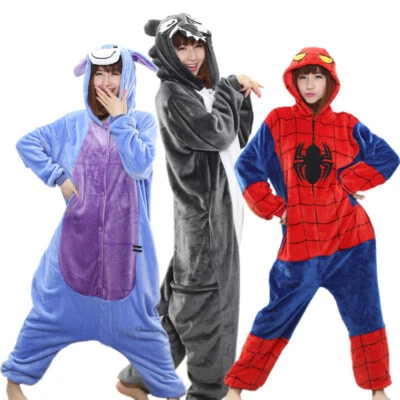 Unisex Adult Flannel Onesie22 Kigurumi Cosplay Costume Animal Pajamas Sleepwear - Image 1 of 4