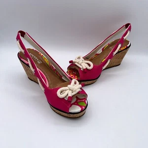 NIB Sperry Top Sider Southport Pink Canvas Wedge Shoe 7M 9596735 - Picture 1 of 3