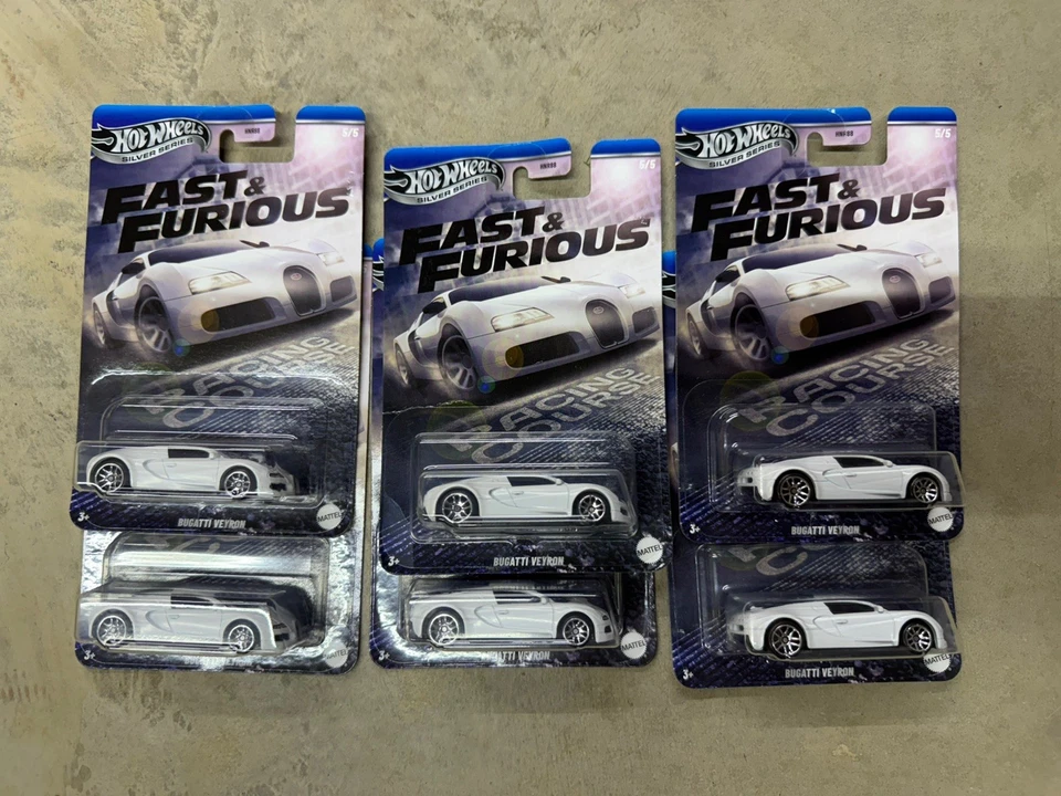 Hot Wheels Fast & Furious Silver Series Bugatti Veyron Lot of 6 – Premium 1:64 - Image 1 of 1
