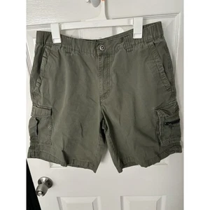 Columbia PFG Cargo Shorts Mens Large Army Green Cotton Casual Outdoor Hiking - Picture 1 of 5