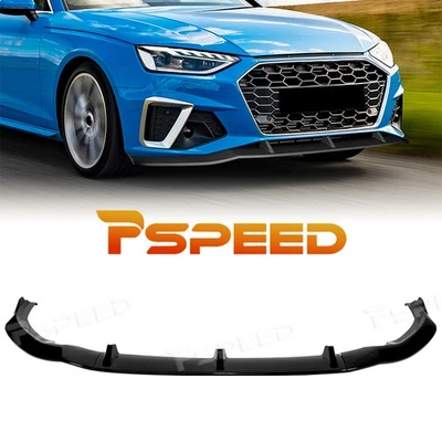 Labio de alerón de parachoques delantero PP negro brillante para Audi A4 S4 B10 S-Line 2020-2022 Foto 1 de 4