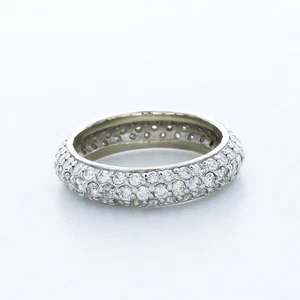 2 Carat I SI2 Round Brilliant Natural Certified Diamonds 18k Gold Eternity Band - Picture 1 of 10