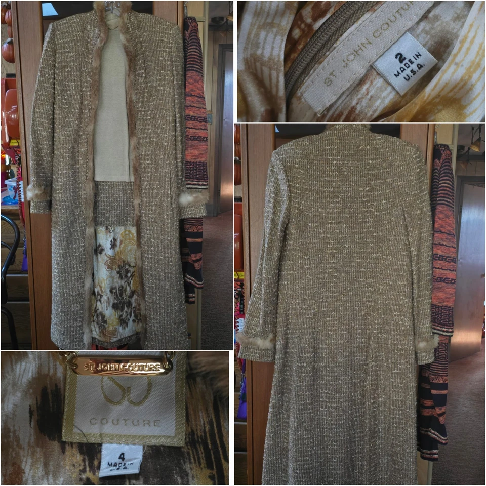 Abrigo y falda de piel de alta costura St John Foto 1 de 1