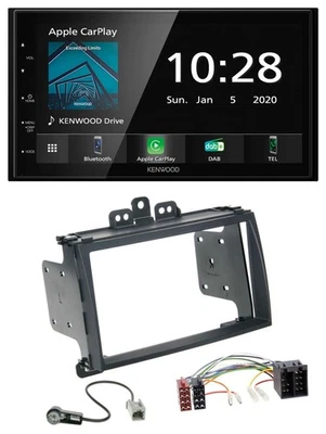 Kenwood Bluetooth MP3 DAB USB 2DIN Autoradio für Hyundai i20 09-12 schwarz - Bild 1 von 4