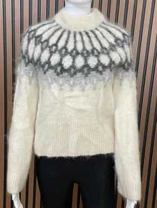 Maglione Pullover Fuzzy Banana Republic Donna XS Avorio Alpaca Fiera Isola - Foto 1 di 8