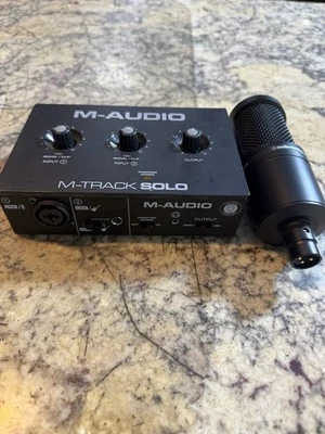 M-Audio M-Track Solo 2-Channel USB Interface w/ Audio Technica P48 Microphone - Image 1 of 4