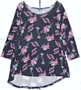 Blusa Floral Premise Studio Talla XL Negra Manga Media - Usada Usada - Imagen 1 de 9