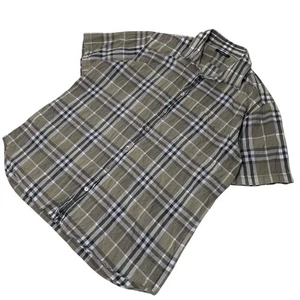 Burberry London Men’s Short Sleeve Nova Check Shirt XL Green Used - Picture 1 of 7