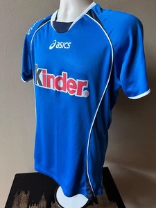 Asics Italia Kinder Edison Soccer Futbol Men's Jersey (XL) Blue - Picture 1 of 8
