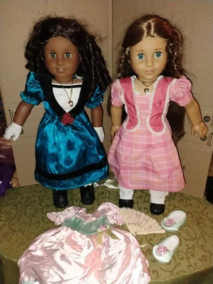 Muñecas American Girl Marie Grace And Cecile 2011 conjunto raro viene con 1 atuendo Foto 1 de 4