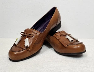 Hotter Comfort Concept Shipley Brown Leather Tassel Slip On Loafers 9 Extra Wide - Picture 1 of 9