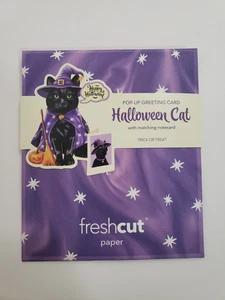 POP-UP GREETING CARD HALLOWEENCAT WITH NOTE CARD - Picture 1 of 2