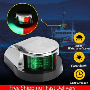 Boat Navigation Light LED Bow Marine Front Pontoon Lamp Red Green 316stainless - Picture 1 of 13