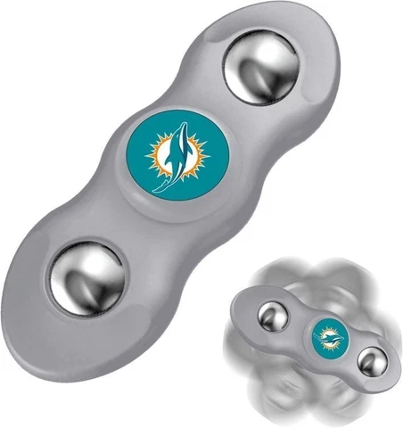 New 2 in 1 NFL Miami Dolphins Flik Fidget Spinner and Rollng Fidget Balls Cover