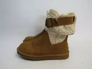 UGG Womens Size 6 M Brown Suede Fold Over Buckle Ankle Fashion Boots Bootie - Picture 1 of 11