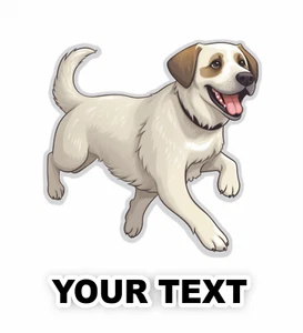 Juego de 2 pegatinas calcomanías pastor perro de Anatolia con texto personalizado gratuito - Imagen 1 de 5