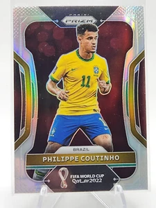 2022 PANINI PRIZM, WORLD CUP, SILVER, #33 PHILIPPE COUTINHO, BRAZIL - Picture 1 of 4