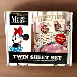Disney Minnie Mouse Unicornio Blanco Doble Juego de Sábanas 3 Piezas Poliéster Súper Suave - Imagen 1 de 6