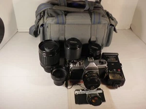 Pentax K i000 35MM Film Camera w/ 4 Lenses /Flash Camra Bag/ Instruction Manual - Picture 1 of 19