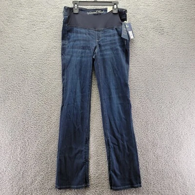 Женские джинсы с универсальной нитью темные вареные прямые без застежек размер 4 - Изображение 1 из 4