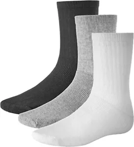 Men's 15 Pairs Of Sport Socks Black Cotton Rich Cushion Sole Sock Crew Size 6-11 - Picture 1 of 13