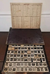 1 DRAWER METAL WATCHMAKERS VINTAGE SWISS BALANCE STAFFS BOXES CHART 1948 PARTS - Picture 1 of 5
