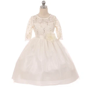 IVORY Size 6 Flower Girl Dress Birthday Wedding Formal Party Recital - Picture 1 of 2