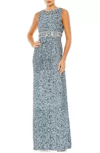 Mac Duggal 10839 Perlen & Pailletten Säulenkleid Gr. 12 schieferblau Mrsp $ 498 - Bild 1 von 2