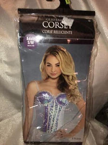 Glitzerndes Korsett Kostüm Cosplay schwarz und gold neu Größe Small - Bild 1 von 9