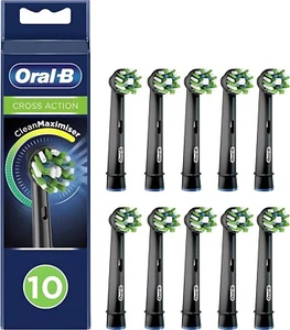 Oral-B Cross Action Electric Toothbrush Head Black Color 10 Packs - Picture 1 of 4