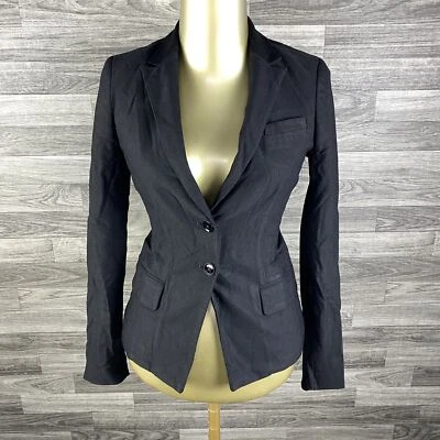 Blazer Traje Chaqueta BANANA REPUBLIC Botones Negro con Forro Para Mujer Mediano Pequeño Foto 1 de 4