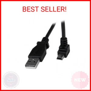 StarTech.com Down Angle Mini USB Cable - 2m - Black - USB A to Mini USB B - USB - Picture 1 of 2
