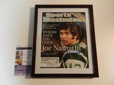 JOE NAMATH NEW YORK JETS AUTOGRAPHED FRAMED SPORTS ILLUSTRATED JSA COA - Image 1 of 4
