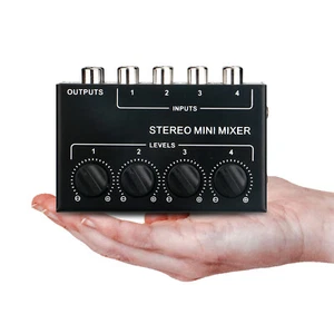Mini 4 Channel Stereo Audio Mixer Sound Mixing Console RCA Inputs for Karaoke Q9 - Picture 1 of 11