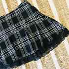 Plaid black mini skirt lace cotton flannel preppy color grunge goth small