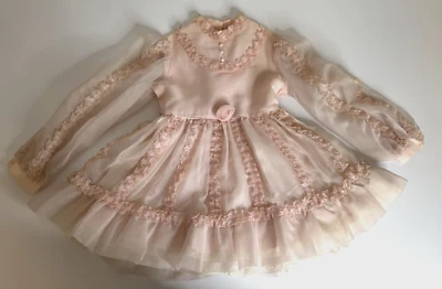 Vtg Dorissa's Darlings Pageant Dress Pink Sheer Organza & Lace Dress Ruffles 6x - Image 1 of 4