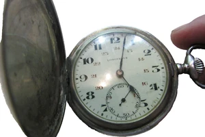 Antico orologio da tasca svizzero in argento 800 Longueve c1895 - Foto 1 di 21