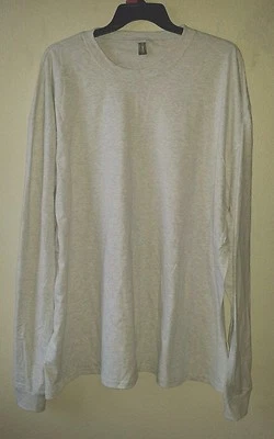 Nueva Camiseta Con Etiqueta Lt Gris Brezo Cuello Redondo ZINC Talla 4XL Algodón Manga Larga  Foto 1 de 4