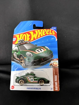 Coche de juguete fundido a presión para niños Hot Wheels Porsche 911 Ralleye (verde) 2025 modo safari 3+ Foto 1 de 2