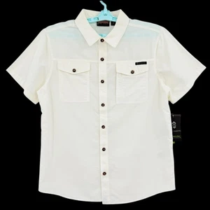 Free Country Men's White Ivory Expedition Shirt Sz M  Nylon Moisture Wicking NWT - Picture 1 of 10