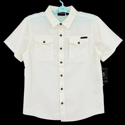 Free Country Men's White Ivory Expedition Shirt Sz M  Nylon Moisture Wicking NWT - Image 1 of 4
