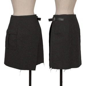 tricot COMME des GARCONS Pocket Design Wool Wrap Skirt Size M(K-159959) - Picture 1 of 12