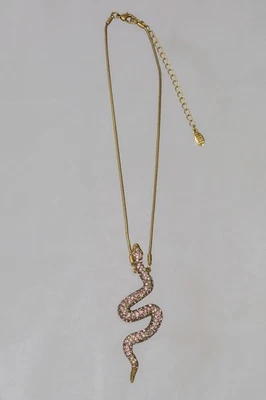 Collar Peregrino - Skanderborg, Dinamarca SERPIENTE - Cristales Rosa 17 pulgadas Foto 1 de 2