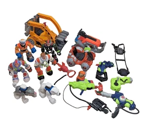 Rescue Heroes Fisher Price Action Figures Vehicles Lot Snowmobile Bobcat Wolf - Picture 1 of 22