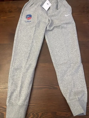 Nike Training Sweatpants Gray Jogger Official USA Fencing Logo - Small - NWT New - Image 1 of 4
