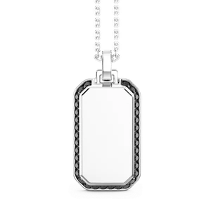 Collana ZANCAN Uomo in Argento 925 e Spinello nero ESC117 Targa - Picture 1 of 1